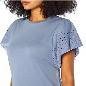 GAP Eyelet Flutter Sleeve Top